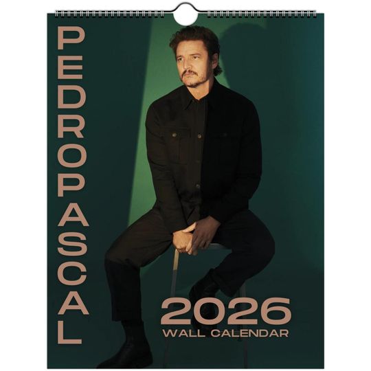Pedro Pascal 2026 Wall Calendar with U.S. Holidays