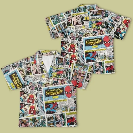 Discover Spider Man Comics Button Up Shirt, Amazing Spiderman Button Down Shirt, Marvel S
