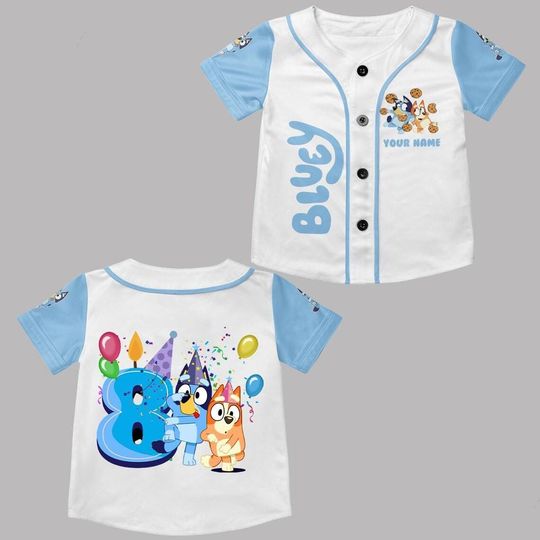 Discover Custom Blue Dog Baseball Jersey, Personalized Blue Birthday Jersey, Birthday Gift For Kid