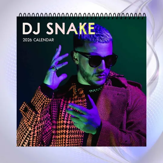 Discover DJ Snake 2026 Wall Calendar, Neon Club Lights Portrait, EDM Music Fan Gift