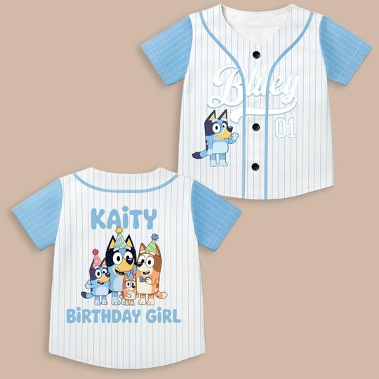 Discover Custom Blue Dog Baseball Jersey, Personalized Blue Birthday Jersey, Birthday Gift For Kid