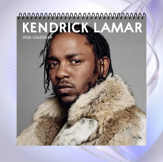 Kendrick Lamar 2026 Wall Calendar, Stylish Hip Hop Star Fur Coat Portrait Gift