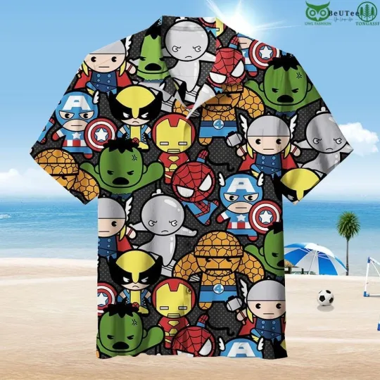Super Hero Chibi Marvel Hawaiian Shirt