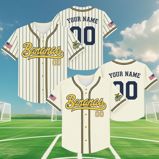 Discover Personalized Bananas Team Baseball Jersey, Funny Bananas Jersey, Let's Go Bananas Jersey, Custom Team Name Number, Gift For Savannah Fan