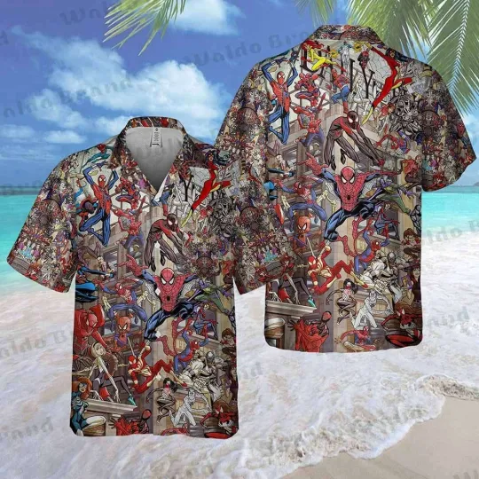 Discover Spider Man Hawaiian Shirt, Summer Vacation Shirt, Beachy Shirt