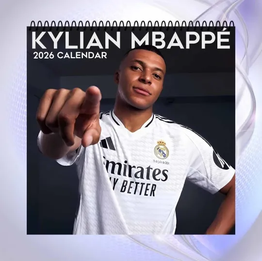 Discover Kylian Mbappé 2026 Wall Calendar, Soccer Star Photo Monthly Planner Gift