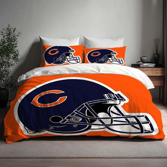 Discover Chicago Bears Bedding Set, Includes Duvet Cover and Quilt Cover, Perfect for Christmas and Halloween Gift