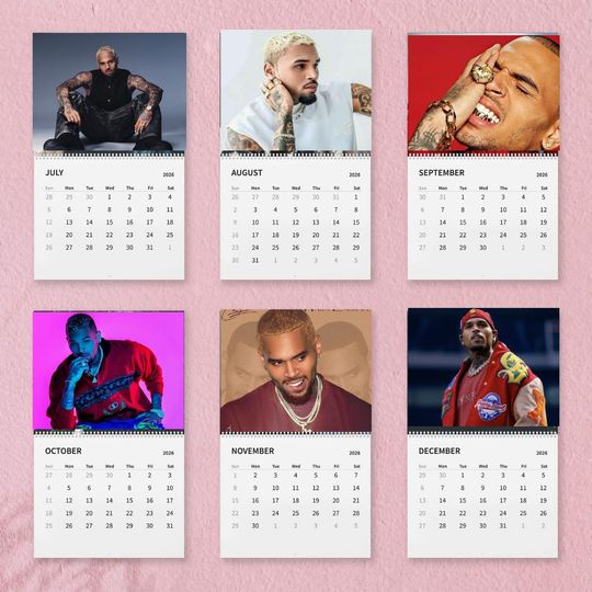 Discover Chris 2026 Calendar, Brown Calendar, Office Calender Decor, Holiday Gifts, Gifts For Her, Music Merch, 2026 Calendar