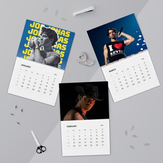 Joe Jonas 2026 Wall Calendar Planner, Joe Jonas Fan Gift for Fan Merchandise, Joe Jonas Celebrity Merchandise, Christmas Gift