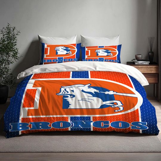 Handmade Denver Broncos Duvet Cover Bedding Set