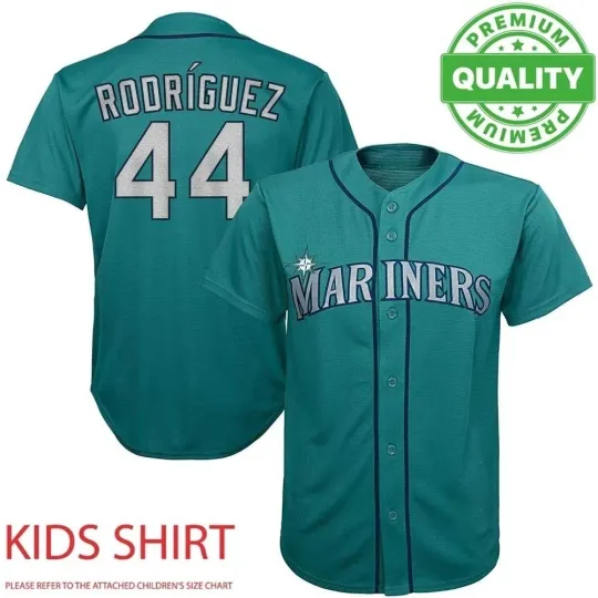 Mariners Rodriguez #44 Baseball Jersey 3D AOP For Kids Youth