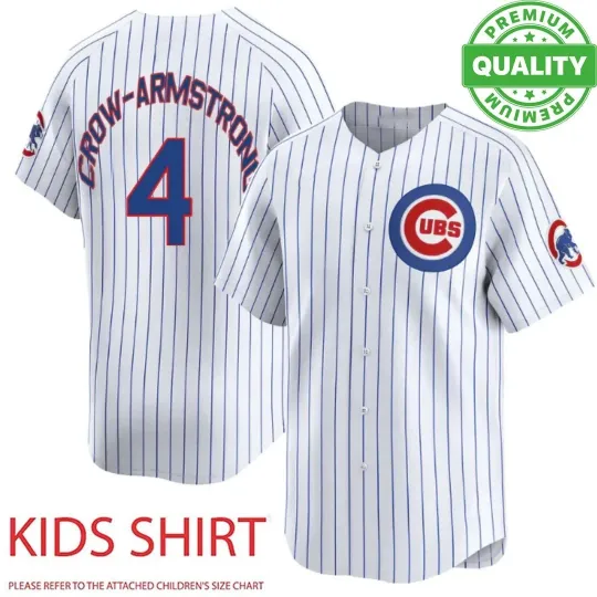 Discover Number #4 Petee Crow‑Armstrong Baseball Jersey Cubs 3D AOP Gift Adults Kids