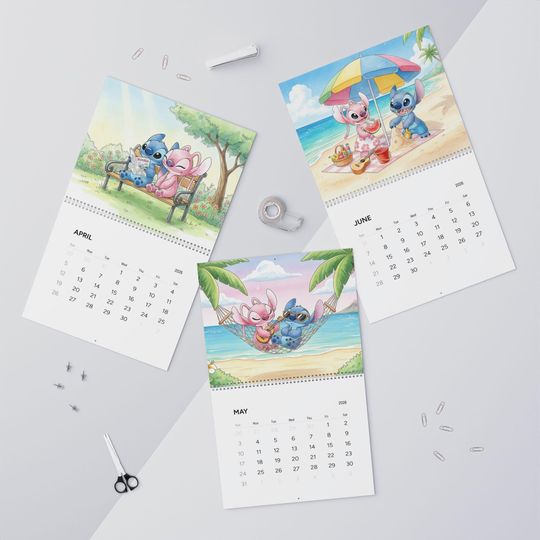 Discover Stitch And Angel 2026 Wall Calendar, Stitch Lover Gift
