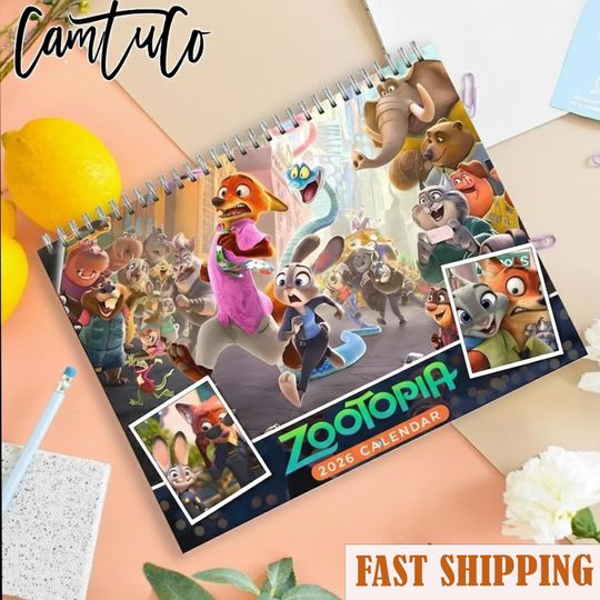 Discover Zootopia 2026 Calendar, Zootopia Monthly Wall Calendar, 2026 Magic Kingdom Calendar, Disne Calendar