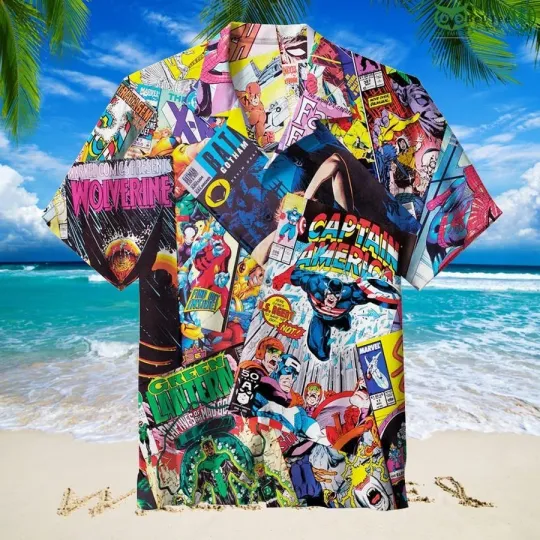 Discover Superhero Comics Hawaiian Shirt for Men
