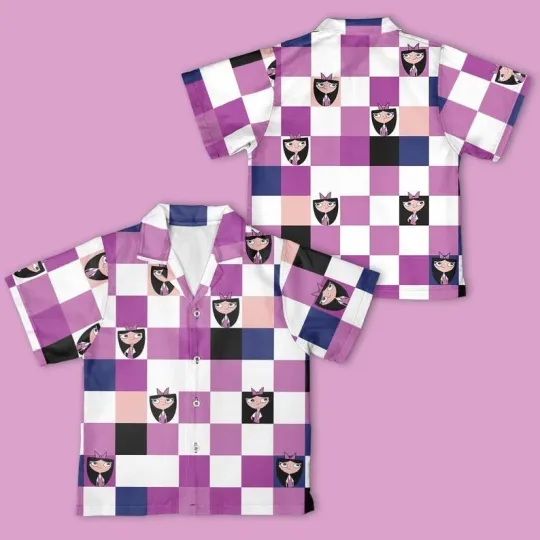 Discover Disney Isabella Checkerboard Hawaiian Shirt, Phineas and Ferb Button Down Shirt