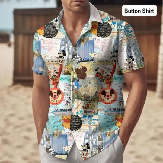 Discover Vintage Disney Mickey And Friends Hawaiian Shirt, Disney World Hawaii Shirt
