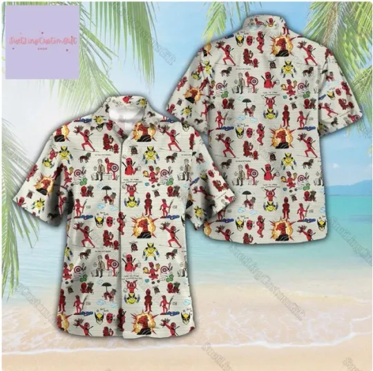 Discover Deadpool And Wolverine Button 3D Hawaii Shirt