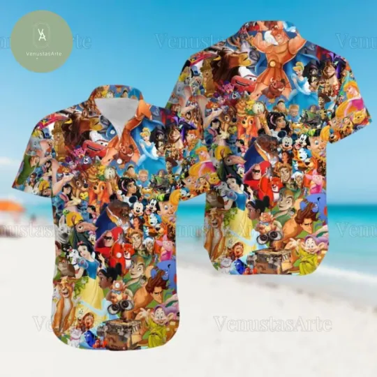 Discover Disneyland Button Shirt, Magic Kingdom Shirt, Disney 3D Hawaii Shirt