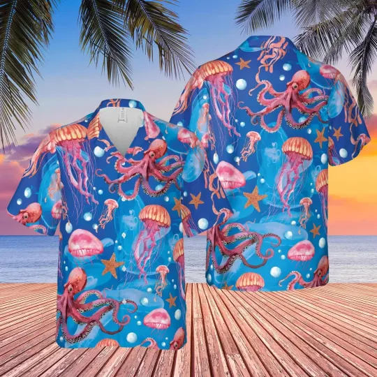 Discover Octopus Jellyfish 3D Hawaii Shirt