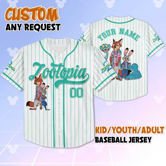 Discover Custom Zootopia 2 Jersey Shirt, Disney Zootopia Baseball Jersey, Disney Family Shirts, Matching Team Outfit, Birthday Gift