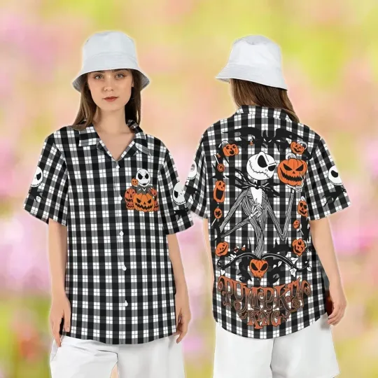 Halloween Jack Skellington Hawaiian Shirt, Nightmare Before Christmas Button Up