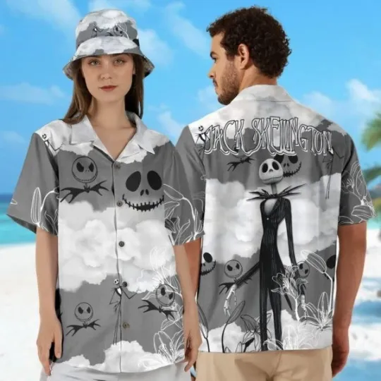 Discover Jack Skellington Hawaiian Shirt, Nightmare Before Christmas Halloween Button Up