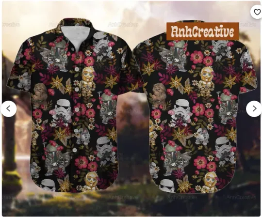Discover Disney Star Wars Button 3D Hawaii Shirt