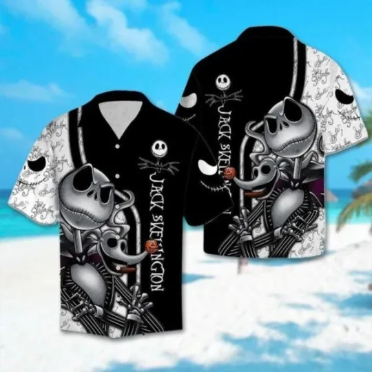 Discover Jack Skellington Halloween Hawaiian Shirt, Nightmare Before Christmas Hawaiian Shirt