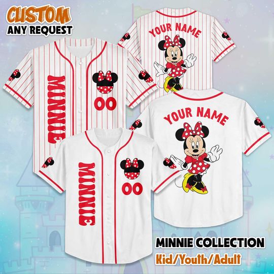 Discover Custom Minnie Mouse Collection Baseball Jersey, Disney Mickey and Friends Jersey,Minnie Baseball Shirt, Disney Magic Kingdom Outfit for Fans