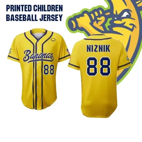 Discover Savannah Bananas #88 Niznik Christmas Gift Children Baseball Jersey