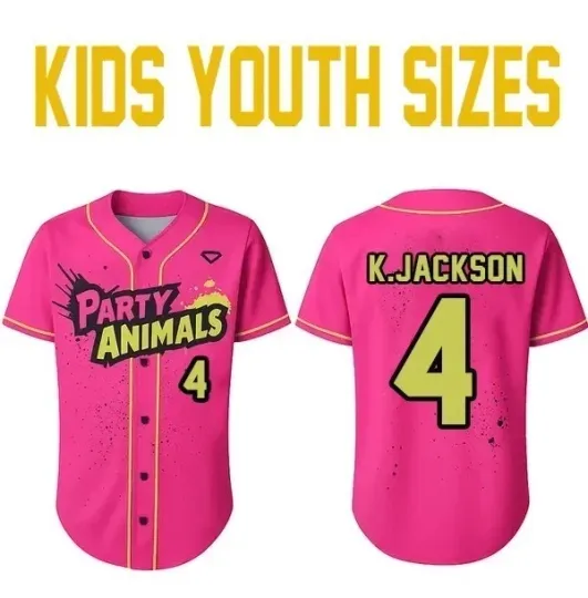 Discover Party Animals #4 K.Jackson BaseballJersey 3D Shirt Unisex Reprint