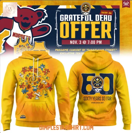 Discover Denver x Grateful Dad 60 Years Hoodie 3D Gift For Christmas