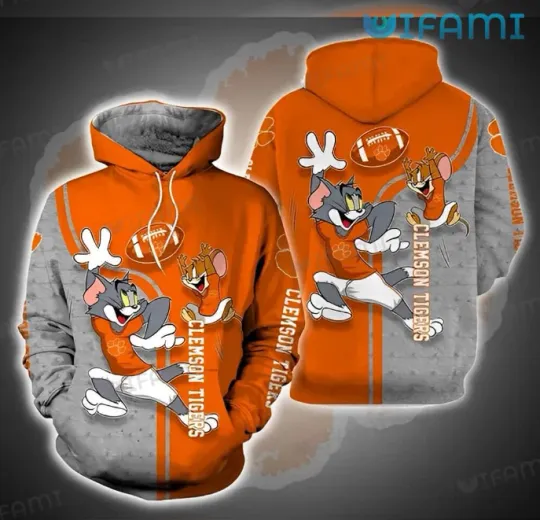 Clemson Hoodie 3D Tom And Jerry Clemson Tigers Gift