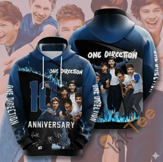 Music One Direction Band All Over Print Hoodie 3D Full Size