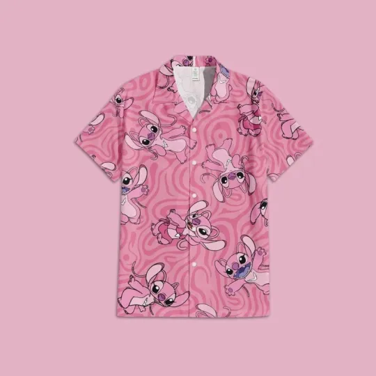 Discover Angel Lilo & Stitch Ocean Waves Hawaiian Shirt, Disney Summer Hawaiian Shirt