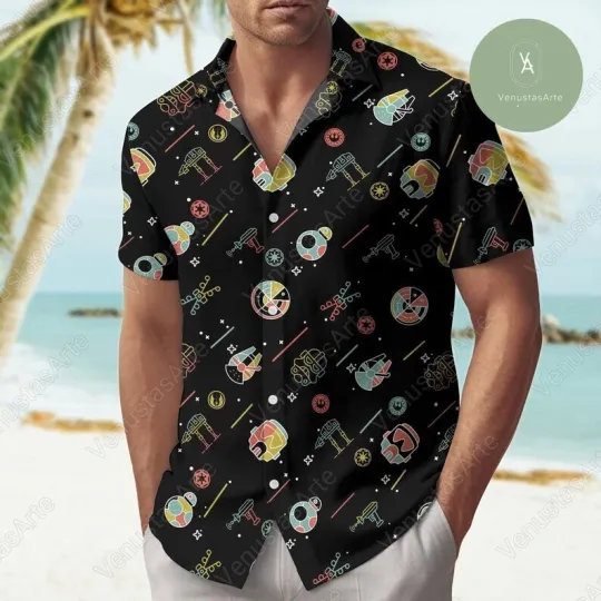Discover Star Wars Button Shirt, Star Wars Short, Star Wars 3D Hawaii Shirt