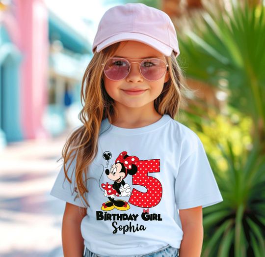 Discover Custom Minnie Mickey Mouse Birthday T-Shirt for Girls and Boys