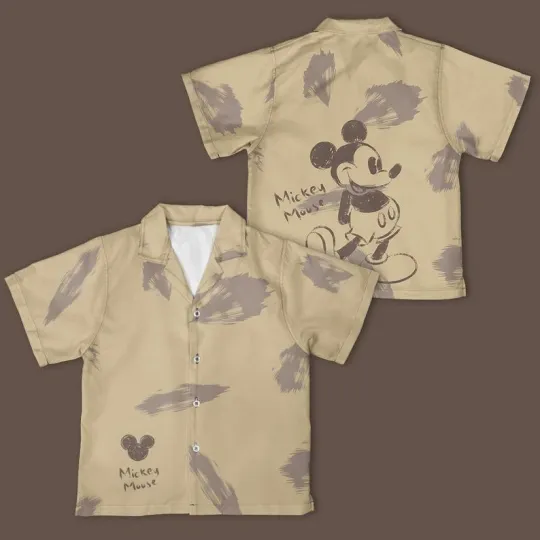 Discover Disney Mickey Mouse Vintage Button Up Shirt, Mickey & Friends Button Down Shirt