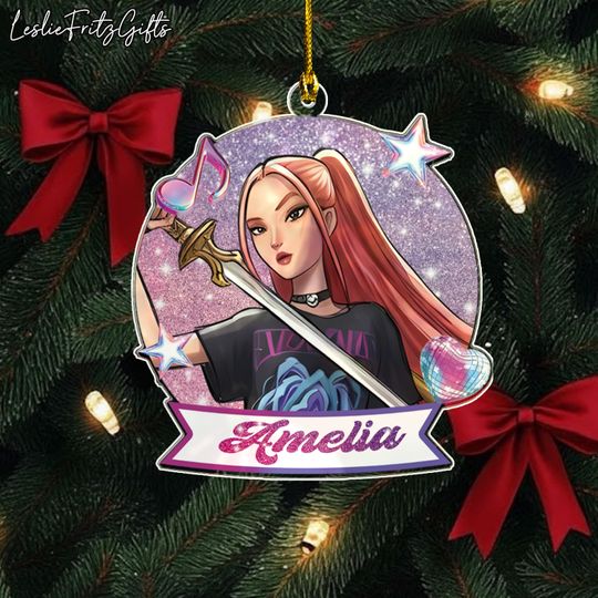 Discover Custom Kpop Demon Hunters Mira Ornament, KPOP Christmas Keepsake, Huntrix Ornament, Mira Rumi Zoey Ornament