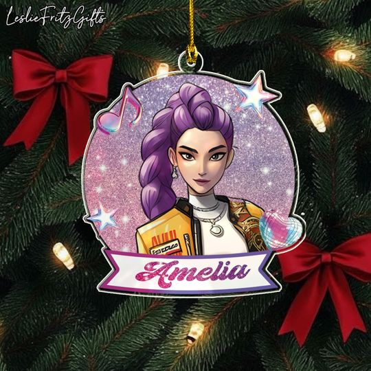 Discover Custom Kpop Demon Hunters Rumi Ornament, Kpop Christmas Keepsake, Huntrix Mira Rumi Zoey Ornament
