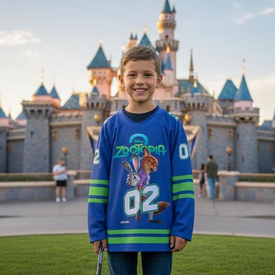 Discover Zootopia Personalized Hockey Jersey, Custom Disney Shirt, Kids & Adult Team Jersey, Birthday Gift for Fans