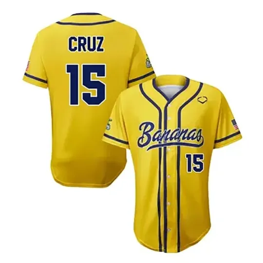 Savannah Bananas #15 Cruz Christmas Gift S-6XL Baseball Jersey