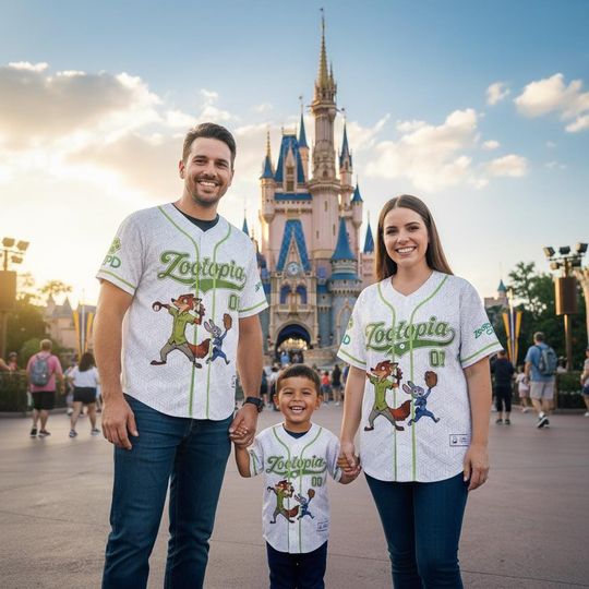 Discover Zootopia Police Baseball Jersey Shirt, Disney Zootopia Baseball Shirt, Zootopia Nick and Judy Cosplay, Disney Family Hawaiian Shirts