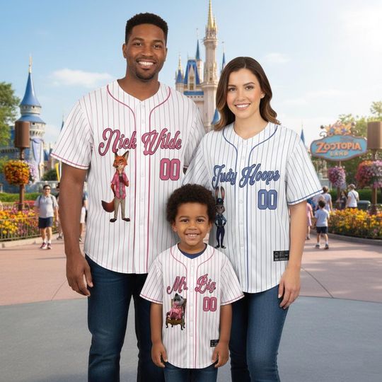 Discover Disney Zootopia Baseball Jersey, Zootopia Movie Cosplay, Zootopia Characters Family Gift, Nick and Judy Hawaiian Shirt