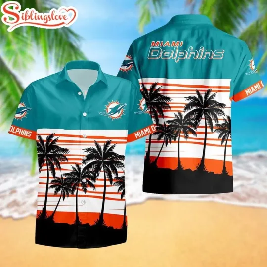 Discover Miami Football Team Dolphinss Hawaiian Button Down Shirt