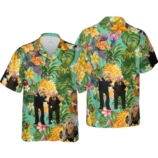 Statler And Waldorf Muppets Tropical Hawaiian Button Down Shirt