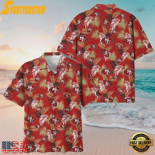 Discover San Francisco Football Team 49Erss Hawaiian Button Down Shirt