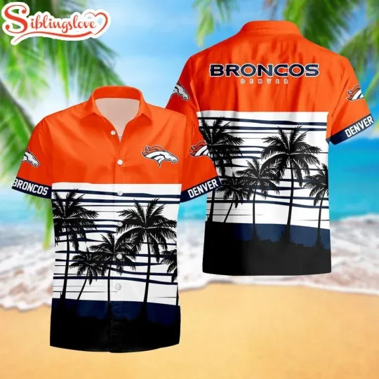 Discover Denver Football Team Broncoss Hawaiian Button Down Shirt
