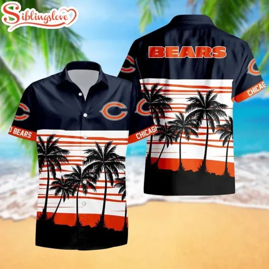 Discover Chicago Football Team Bearss Hawaiian Button Down Shirt